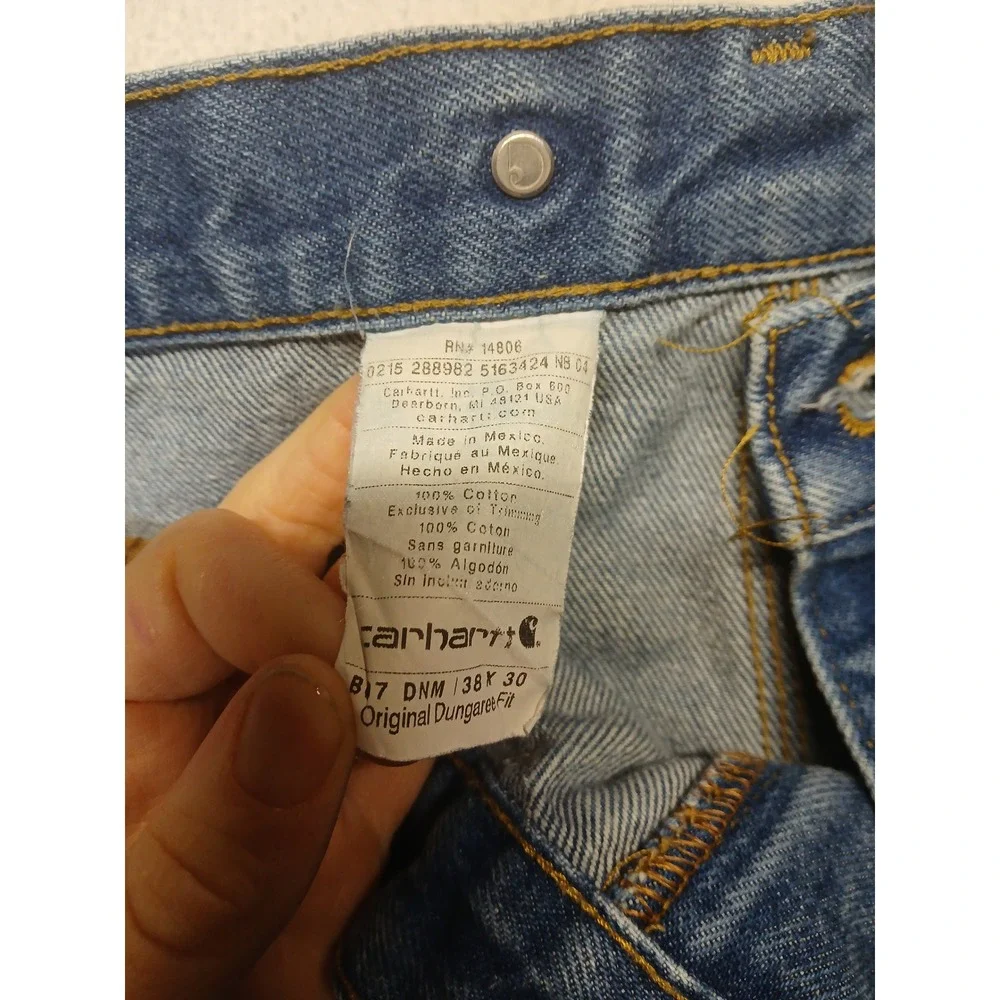 Vintage‎ carhartt double knee jeans workwear hemmed size 38 x 22 B17 DNM